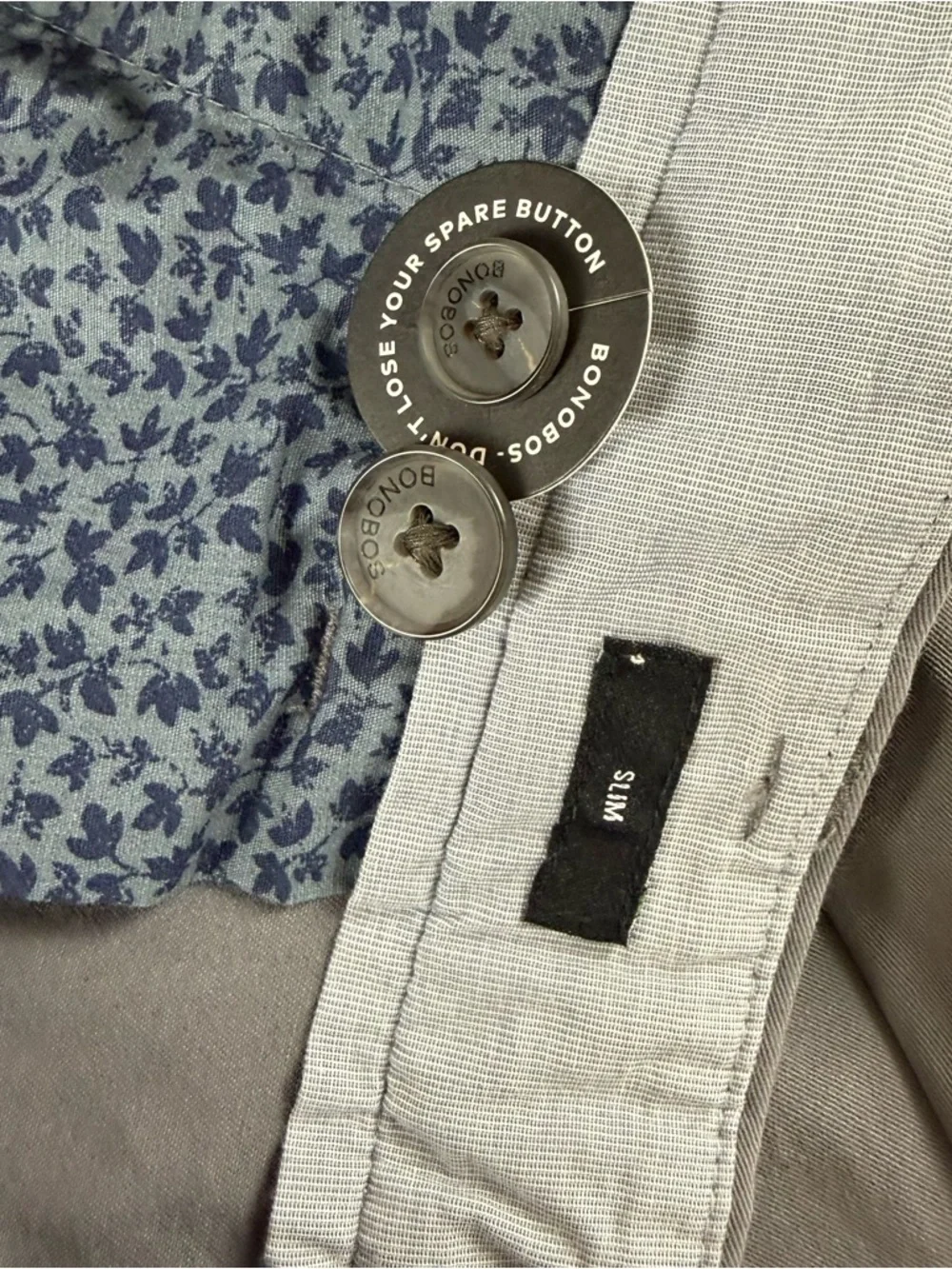 Bonobos Chino Pants Mens 40x32 Gray Slim Cotton Blend NWT